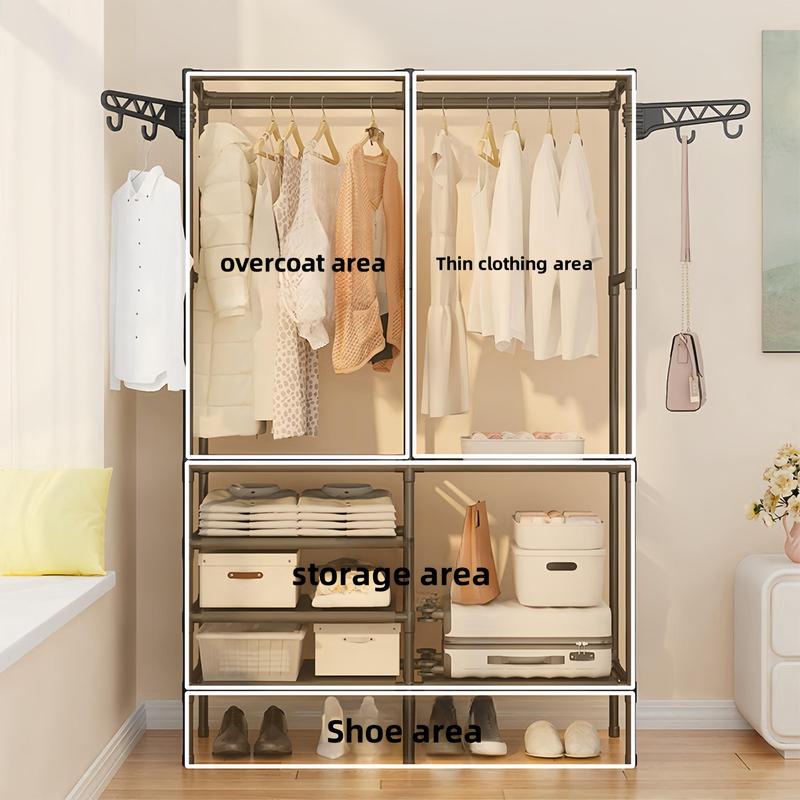 Product Introduction of 4-layer Clothes Rack, 1 Count Multifunctional Clothes Space Saving   Clothes Organizer, Home Organizer for Bedroom, Living Room, Office 2