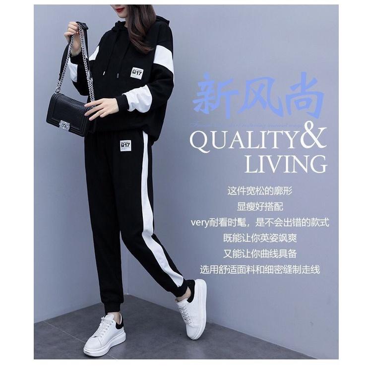 Bộ Quần Áo Nữ Thường Ngày, 2 Món, Trang Phục Cá Nhân, Bộ Đồ Thể Thao Nữ, Bộ Đồ Thể Thao Dài Tay Dáng Rộng, Áo Và Quần # C-711 5