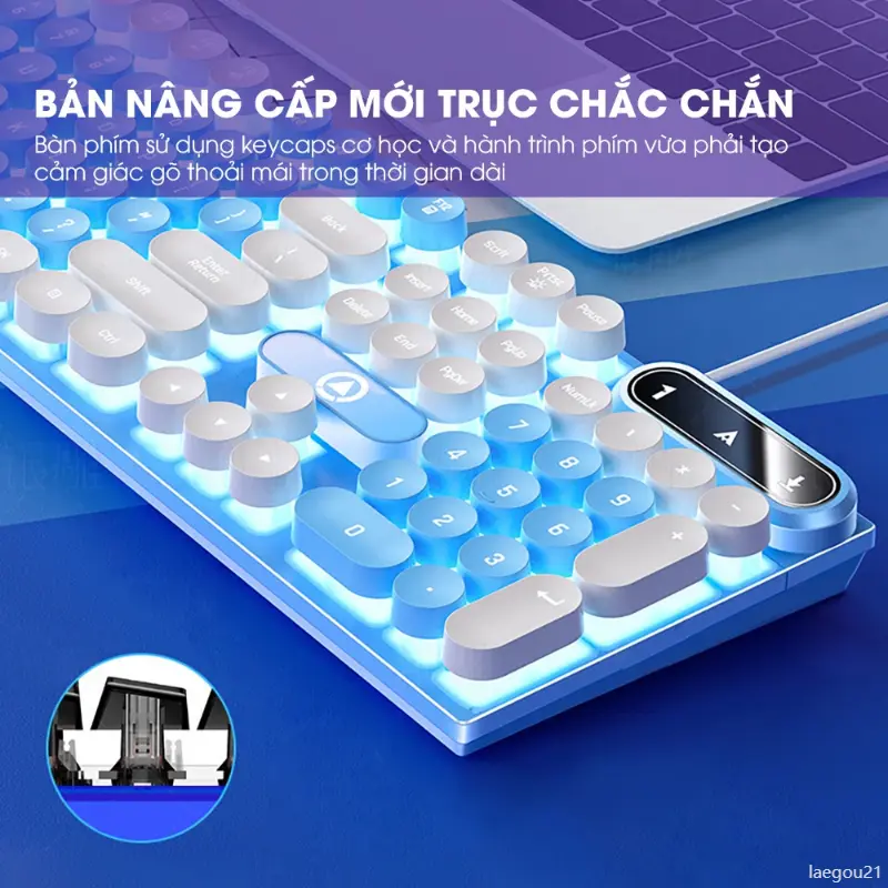 laegou21 Bàn phím máy tính gaming SIDOTECH K600 có dây full size phím giả cơ nút tròn LED RGB phù hợp dân văn phòng và game thủ keyboard  bluetooth ban  phimgiare rapid trigger 4