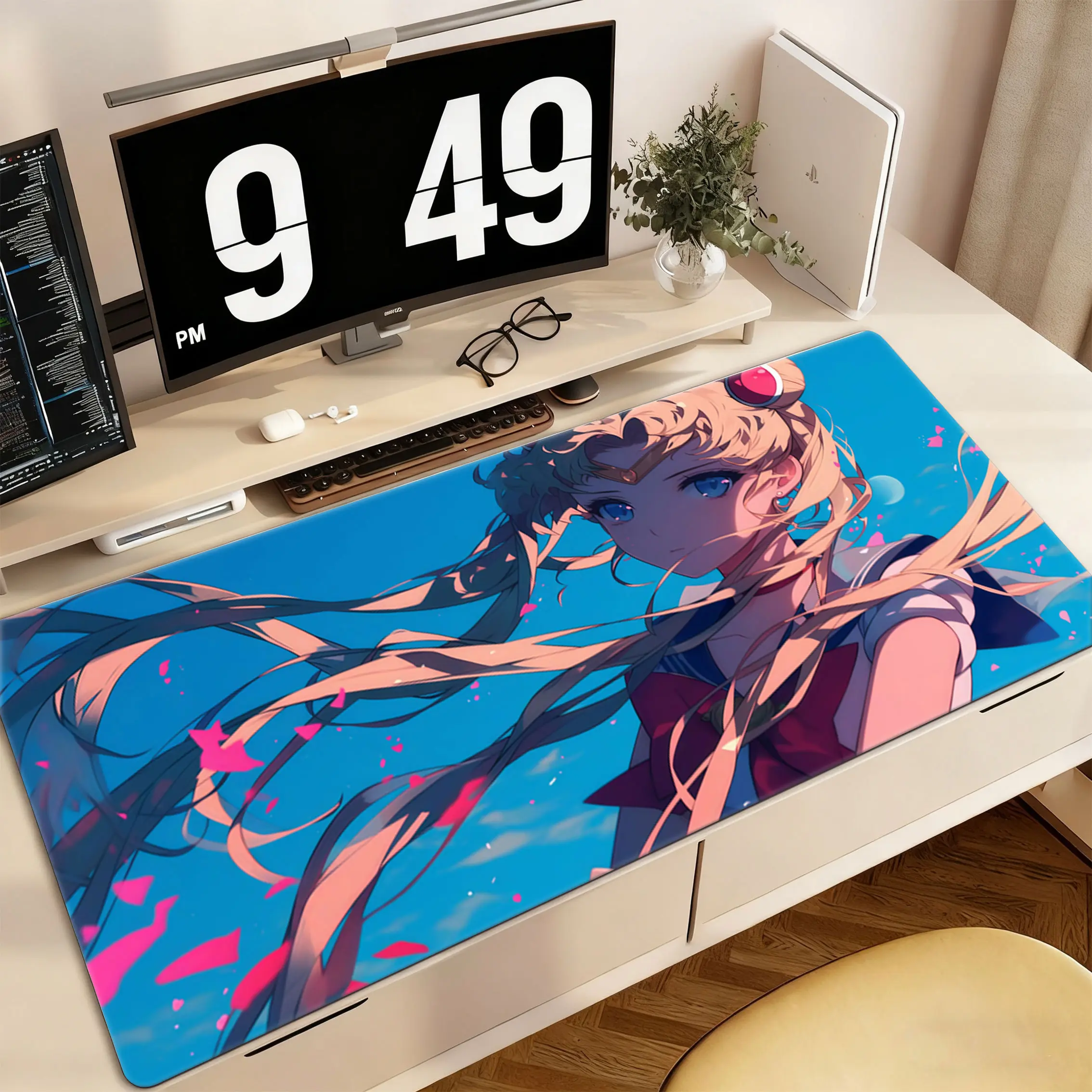 Mouspad Pad Mouse Anime Besar Aesthetic stuff gaming anti slip panjang polos keyboard laptop anime besar rubber stitched edge smooth tracking comfortable durable trendy accessory