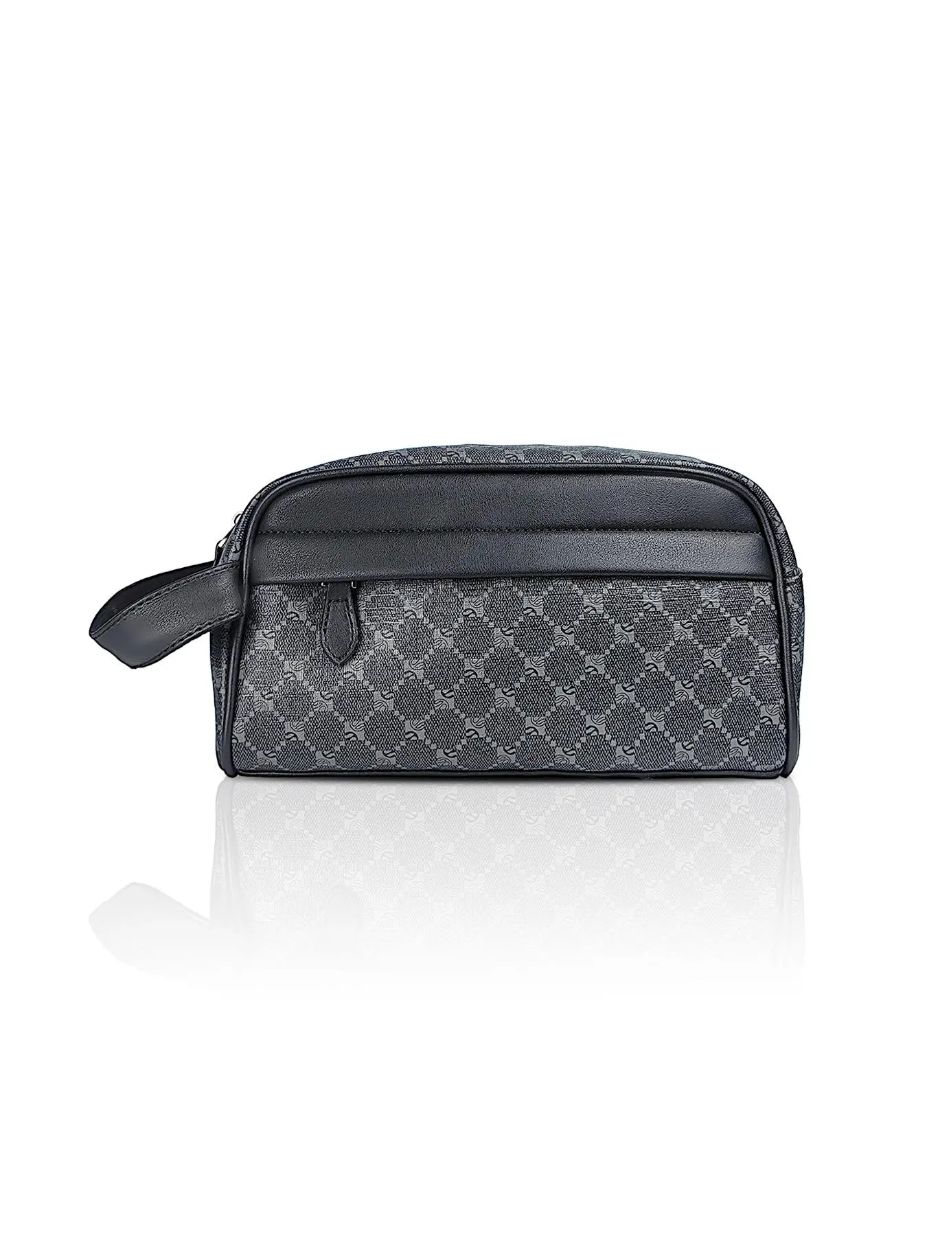 Men's Business Fashion Geometric Pattern Zipper Wristlet Bag,  Casual Large Capacity Wristlet Bag for Work & Daily Used, Vintage Trendy Matching Phone Bag