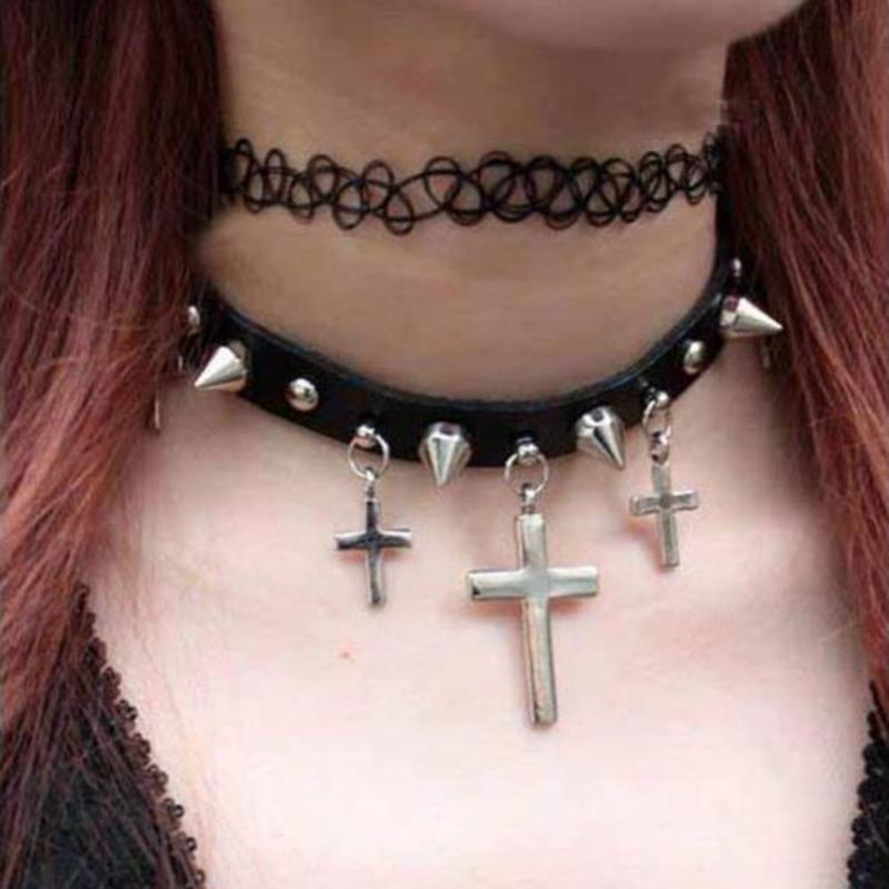 Product Introduction of High Quality Braided Fish Thread Stretch Choker Necklace Vintage Elastic Tattoo Choker Retro Necklace 12