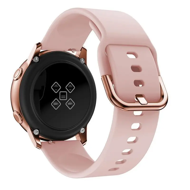 Silicone Strap Bracelet Belt 20/22mm for Samsung Galaxy Watch 7 FE 6 5 4 Silikon Sport Strap Polos Sport Band Tali Jam Tangan for Huawei Watch GT 5 4 3 2,Amazfit,Garmin,Aolon,Itel 011/012,Xiaomi Redmi 5 Active Smartwatch Accessories Metal Logam buckle 5