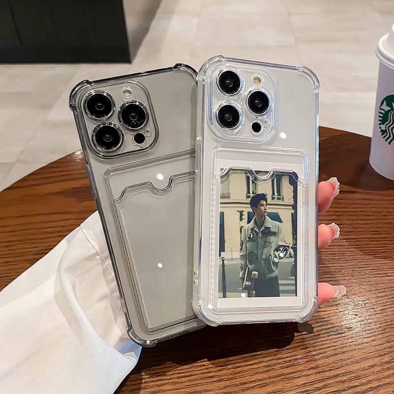 Product Introduction of TPU card - inserting phone case, suitable for Apple 16 Pro Max.It is a transparent anti - drop phone protective case for Apple 15, iPhone 13 and iPhone 14 3