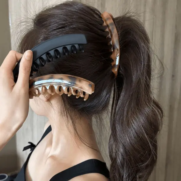 Viral Stylish Oversized Banana Clip - High Ponytail Hair Clip For Thick Hair, Volumizing Ponytail Holder, Must-Have Hair Accessory