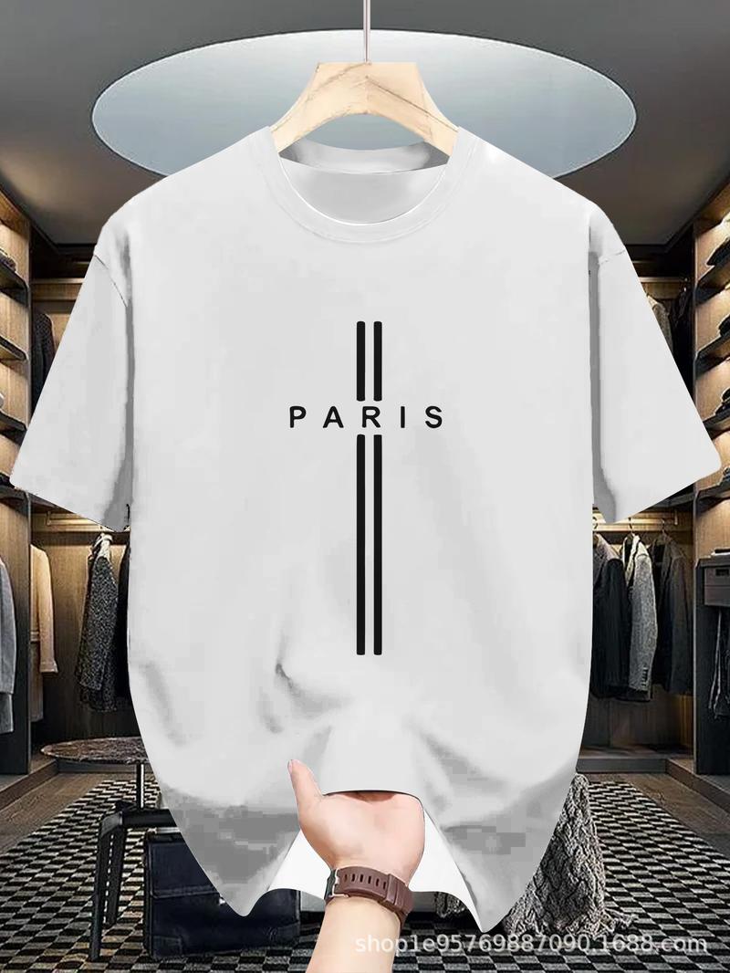 Product Introduction of Men's Casual Crew Neck T-Shirt, 100% Polyester Knit Fabric, Comfortable, Boston Print, Slightly Stretchy, Summer Short Sleeve Shirt, Versatile and Easy to Maintain, Regular Fit 13