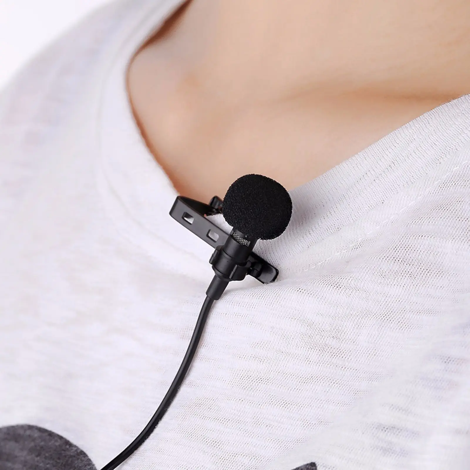 Hlemeiiu Microphone Flexible Easy to Use Metal Hands Free Lapel Mic for Podcast