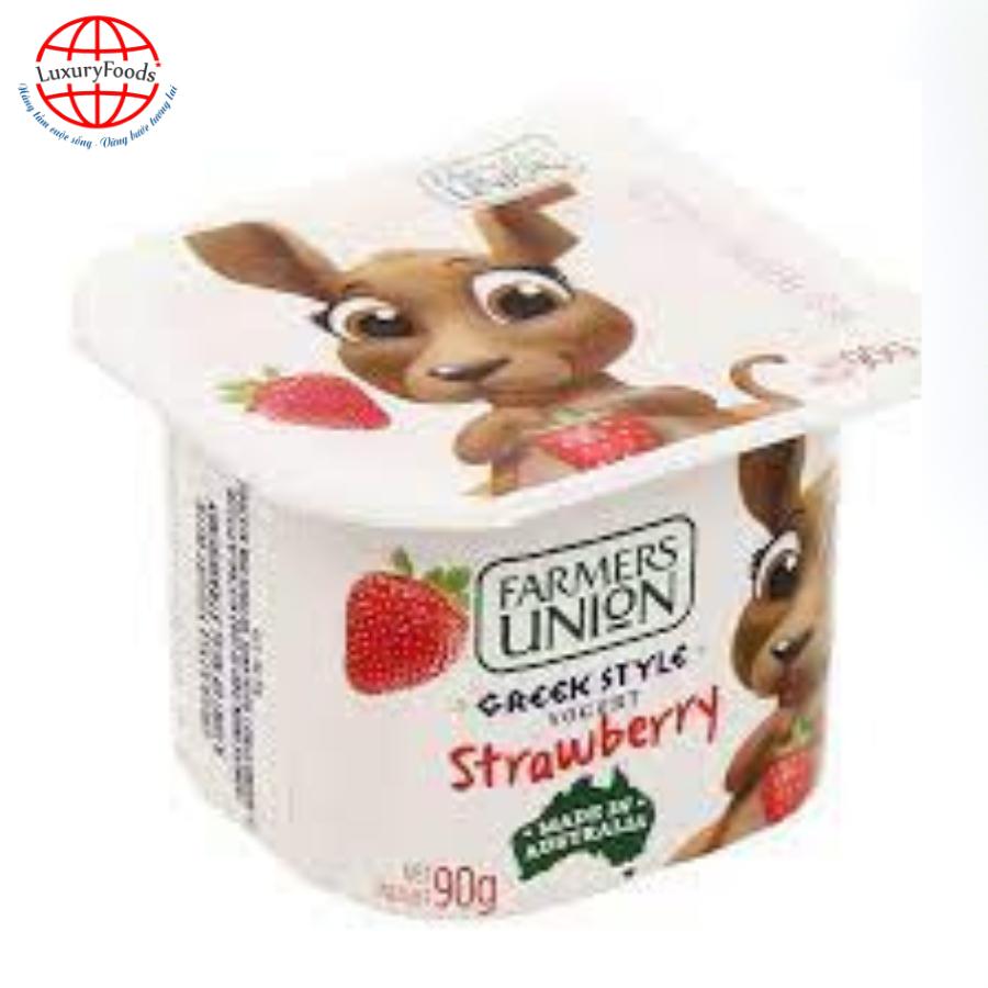 Farmers Union Greek Style Yogurt Strawberry 90g - Sữa chua dâu 90g 