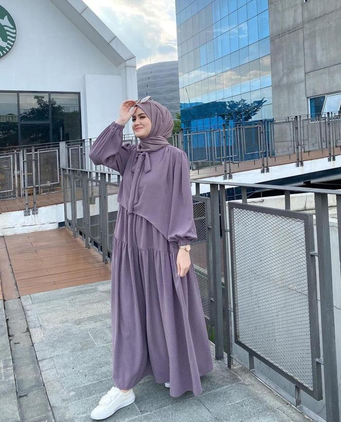 baju muslim dress modern Modern Brown Muslim Fashion Evening Dress 21910KH