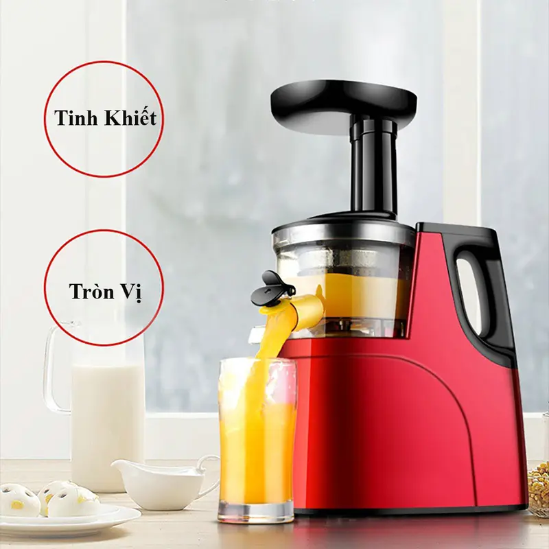 Máy ép trái cây máy ép chậm giữ nguyên các dưỡng chất và vitamin tách kiệt 98,9% nước khỏi bã. Bảo hành 2 năm toàn quốc, đổi mới 7 ngày nếu lỗi. 8