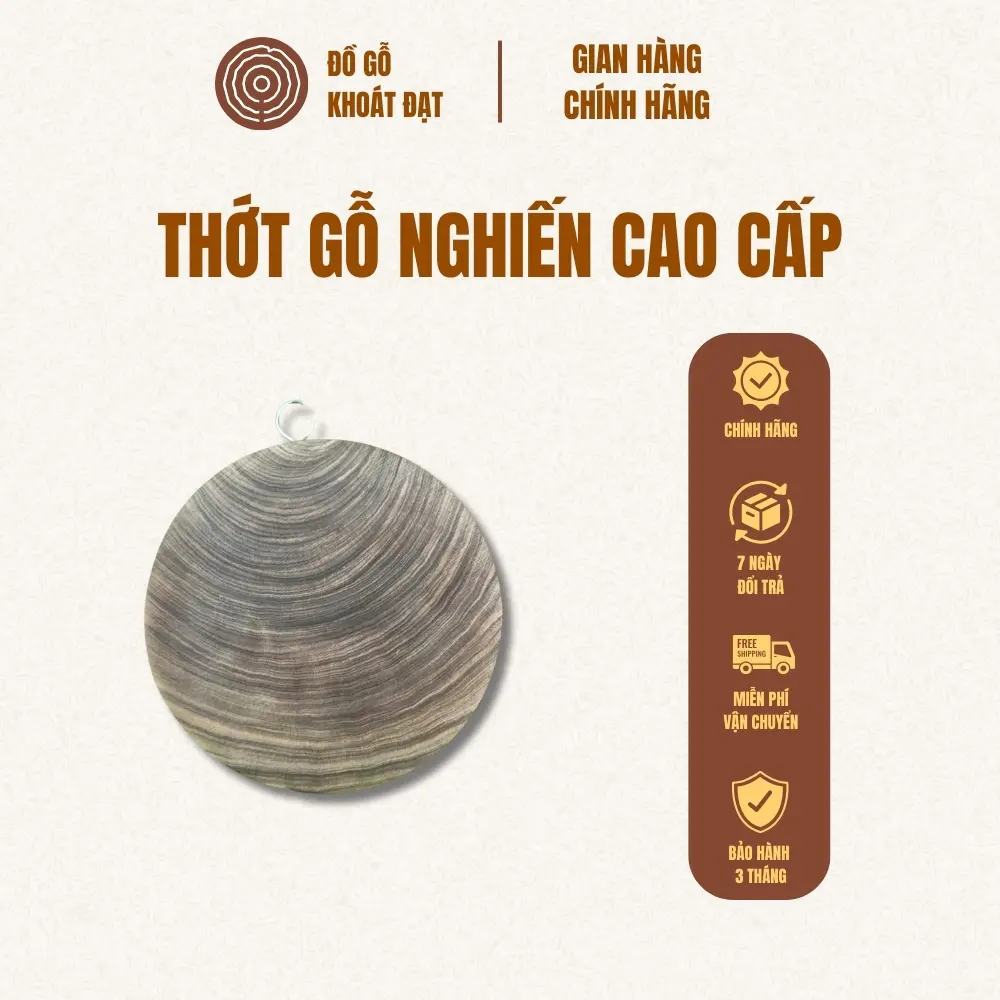 Thớt gỗ nghiến Tây Bắc Đồ Gỗ Khoát Đạt  - Đường kính 30cm