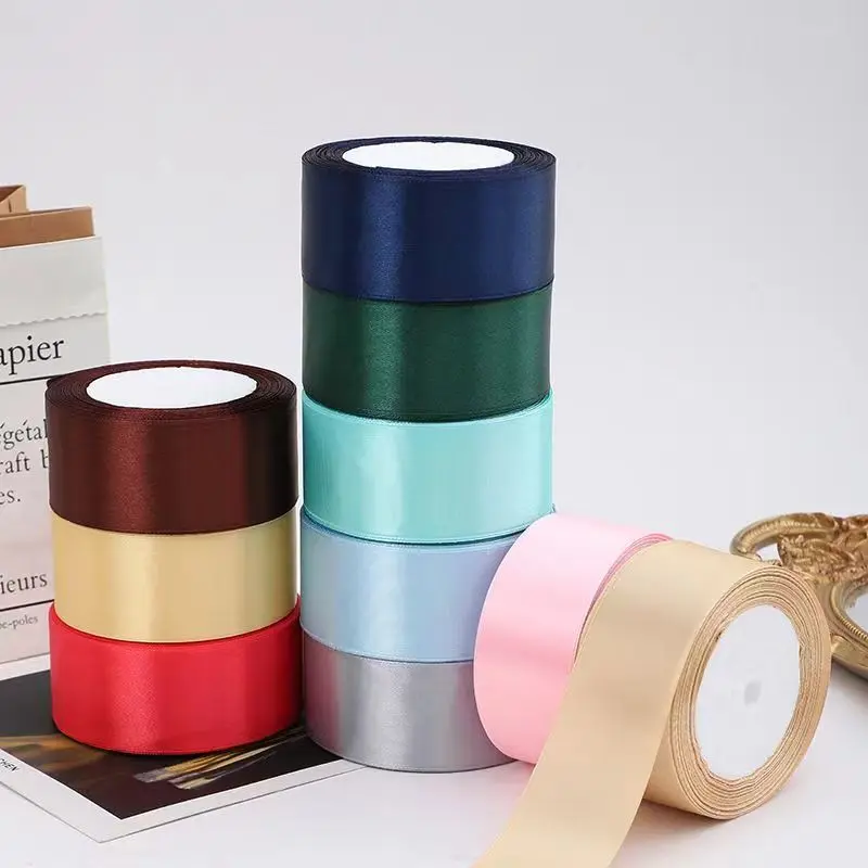 Para Tu : 4cm (25 yards/roll) Satin Ribbon Roll Gift Packaging Ribbon Flower Making DIY Holiday Birthday Satin Ribbon Wholesale Gift Packing Christmas Decoration Ribbons Roll High Quality Satin Ribbon Flower Decor Valentine's Day Gift Package gift