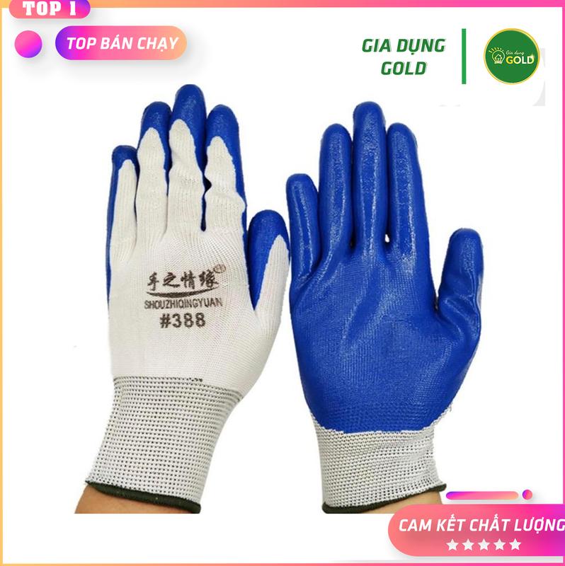 ( GIÁ SỈ ) Bịch 12 Đôi Găng Tay Phủ Sơn 388 Xanh Lạo Động, Chống Trơn