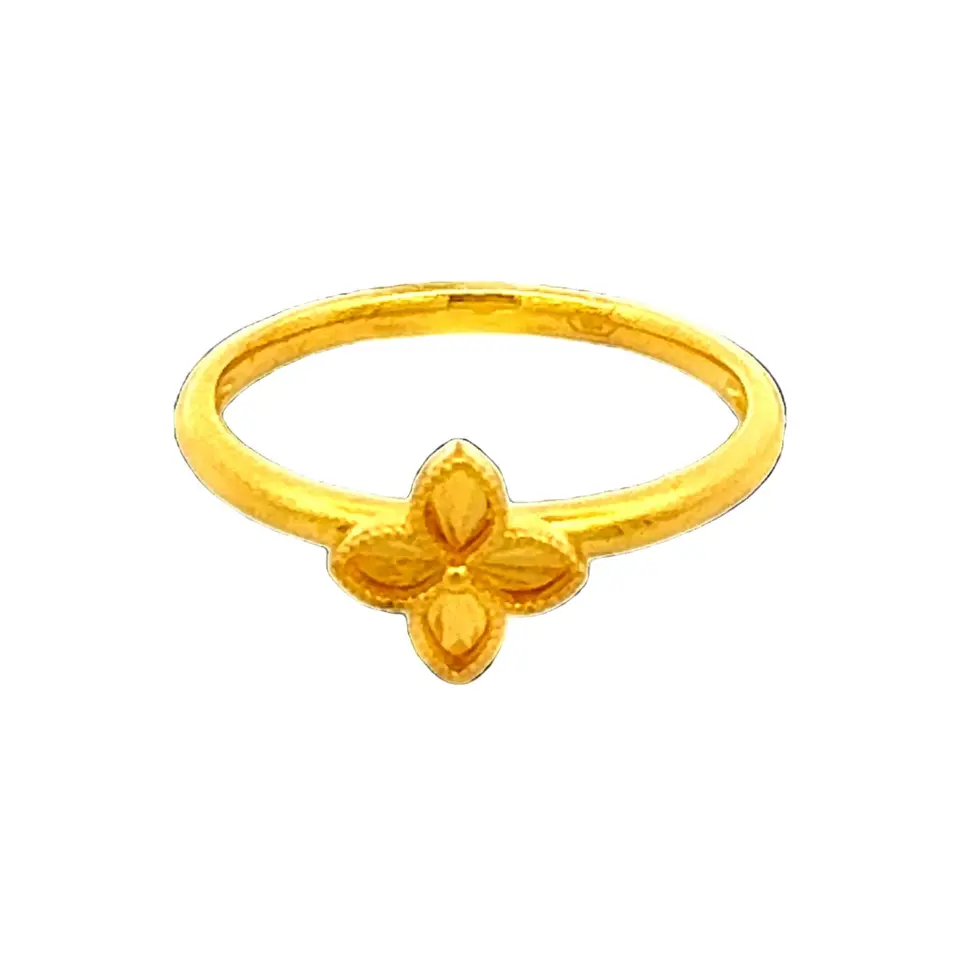 Top Cash Jewellery 916 Gold Flower Clover Ring