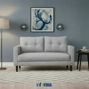 Informa Neo Aryana Sofa Fabric 2 Seater - Abu-Abu Sofa Ruang Tamu Kursi Sofa Sofa Minimalis Kursi Ruang Tamu