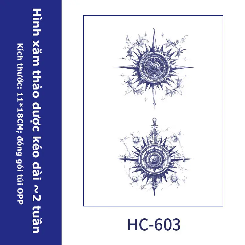 Hình xăm dán tay 15 ngày chống nước HC-603, miếng dán hình xăm giả tạm thời bền đẹp 5