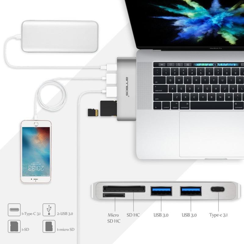 Cổng Chia USB-C Hub AnnBos 5-In-1 Type C Card Reader & HUB A051HB5 (Grey) 5
