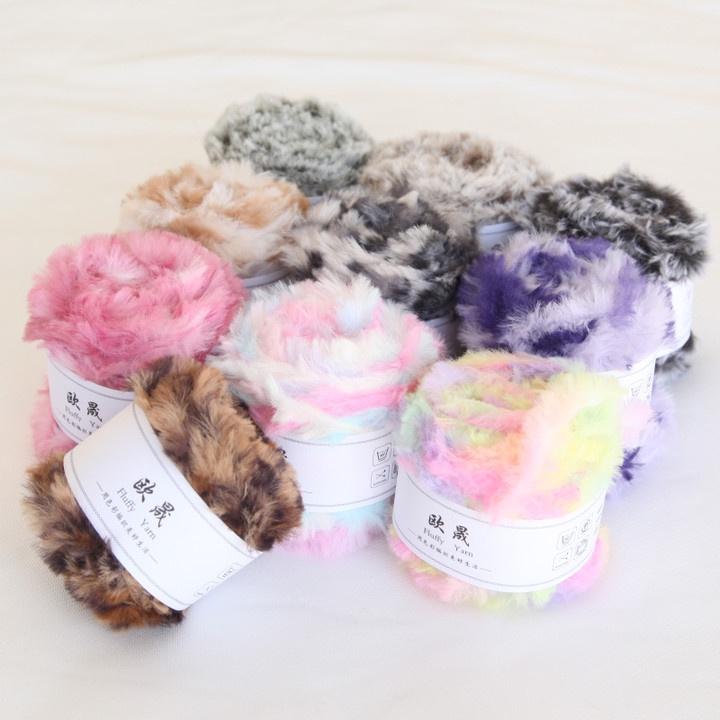 Product Introduction of 50g long knitting wool handmade mink rabbit fur autumn and winter DIY scarf hat leather Thread Needle 10