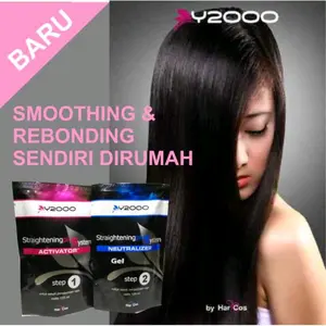 pelurus rambut smoothing/rebonding Y2000 set 125ml x 2 Straightening Smoothing