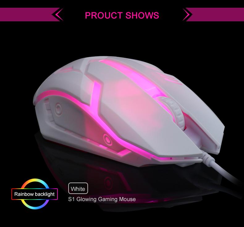 Product Introduction of Gaming S1 Sports LED Luminous Backlit Wired Mouse USB Wired For Desktop Laptop Mute Office Computer Gaming Mouse 27