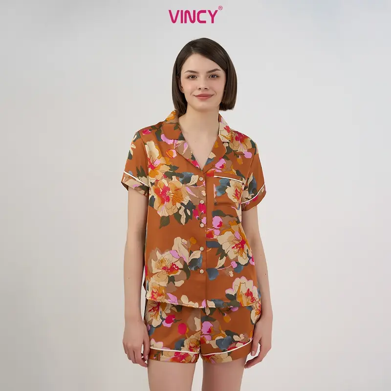 Bộ Quần Áo Short Satin Nữ Vincy BSS108W22 7