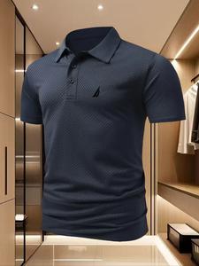 Camisa tipo polo para hombre Ice Cool de secado rápido, mezcla de poliéster y elastano, absorción de humedad para verano, deportes de alta resistencia, estilo ajustado casual