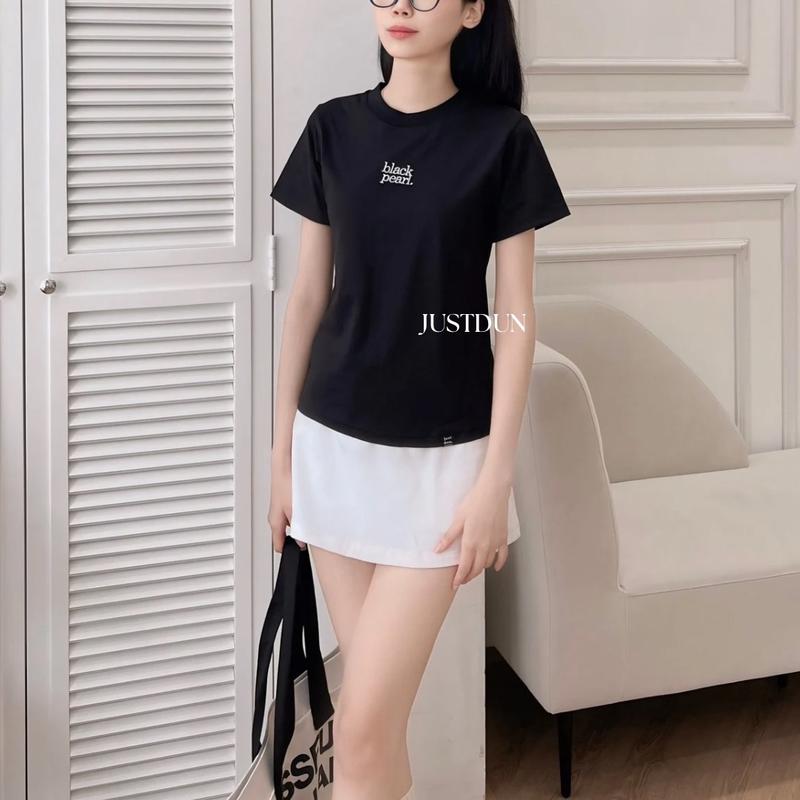 Áo Thun Nữ Baby Tee JUSTDUN B1 – Thêu “BLACK PEARL”, Chất Cotton Mềm Mịn, Co Giãn Nhẹ, Form Gọn Trẻ Trung | BigBuy360 - bigbuy360.vn