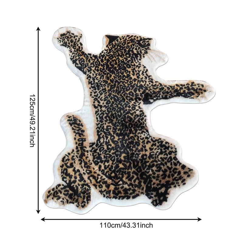 Leopard/Tiger Rug, 1 Count Non-slip Floor Carpet, Decorative Mat for Home Living Room Bedroom 1