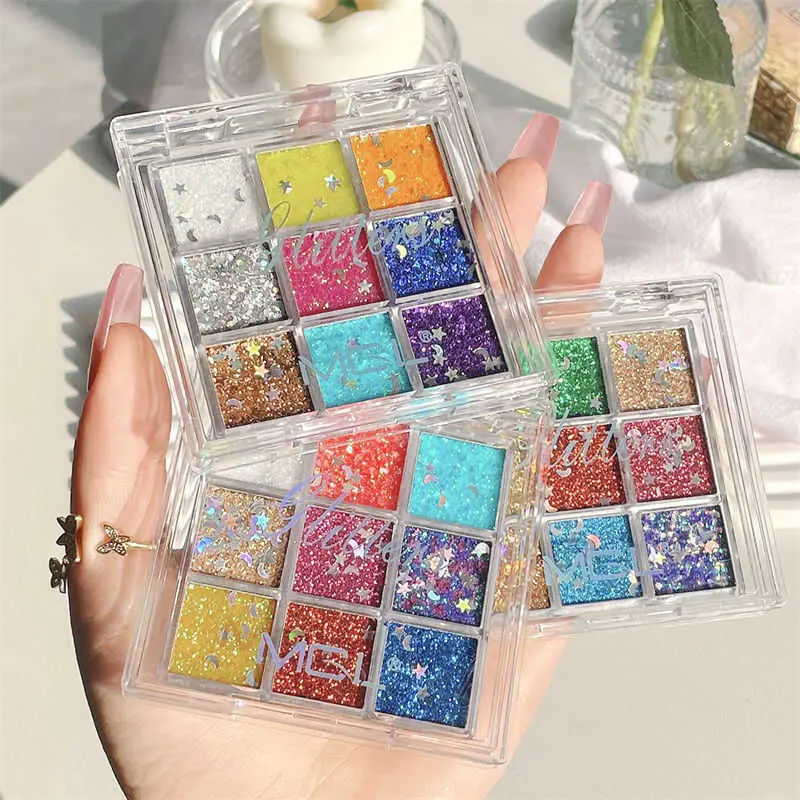 Children's stage shadow glitter sequins super shiny crystal eye makeup 61 table performance cosmetics Eyeshadow