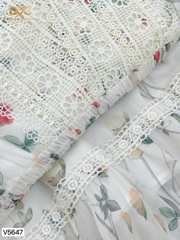 V5647 SẴN HỎA TỐC VÁY ĐẦM TƠ HOA ĐI TIỆC, VÁY ĐẸP HẸN HÒ, VÁY XINH DẠO PHỐ DRESS/WOMEN Voi Nhung Sen Voan Bo Chun 2