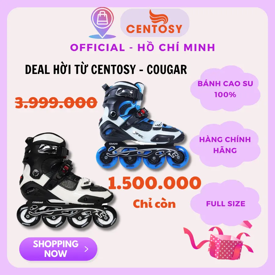Giày Patin Người Lớn Sport Cougar CR9 - Thiết Kế Chuyên Dụng, Trượt Batin Trên Mọi Địa Hình