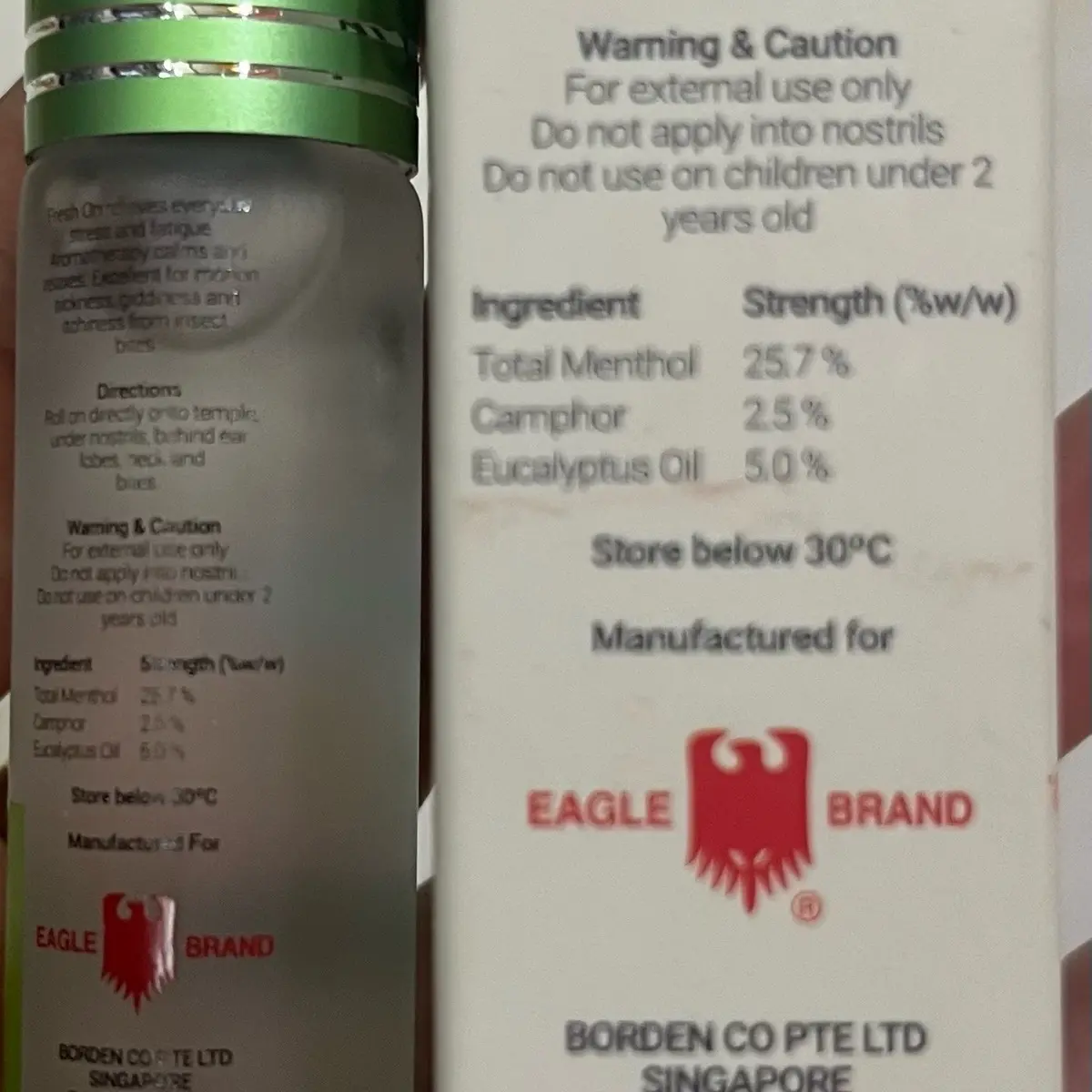Dầu hít viêm xoang xa stress chính hãng (hàng xách tay từ Singapore) 8ml