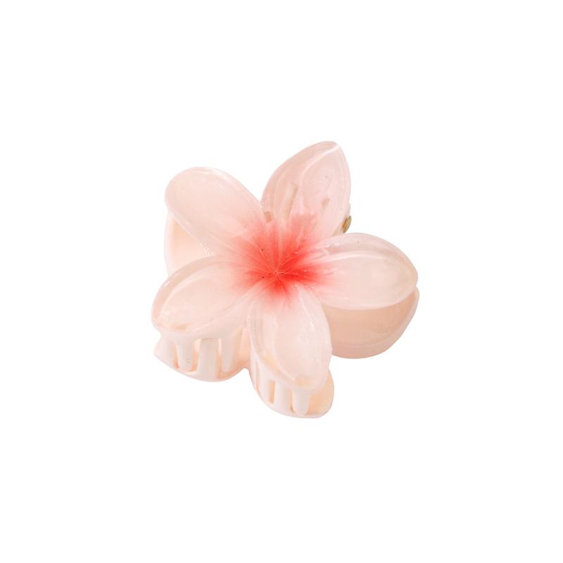 Product Introduction of Klip Rambut, Saiz Kecil (4cm), Warna Kecerunan, Rekaan Bunga Plumeria, Diperbuat daripada Bahan Akrilik, Tidak licin, Sesuai untuk Ekor Kuda dan Ponytail, Jepit Rambut untuk Wanita 16