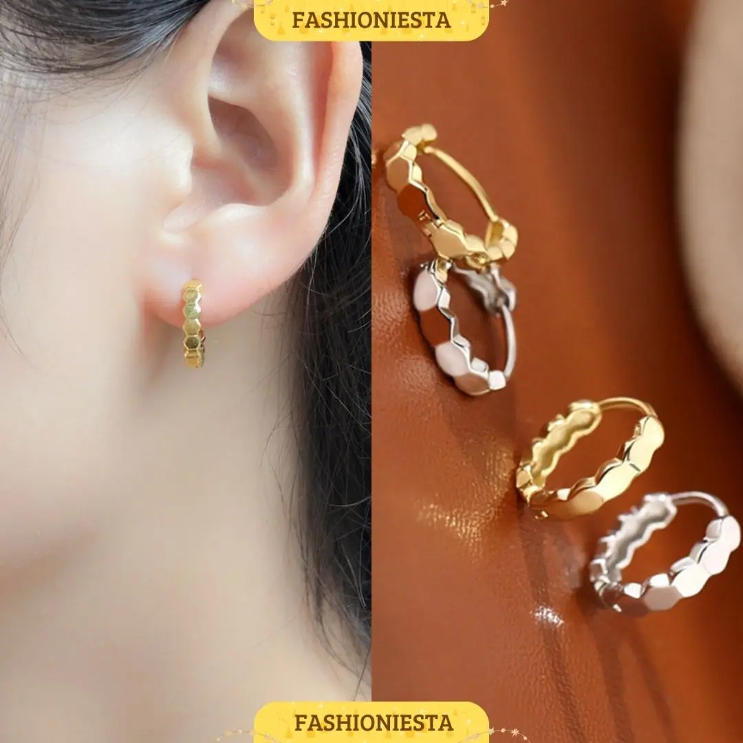 Anting-Anting Lingkaran Bergigi S925 Anti Karat Aksesoris Wanita Korea Style Fashion