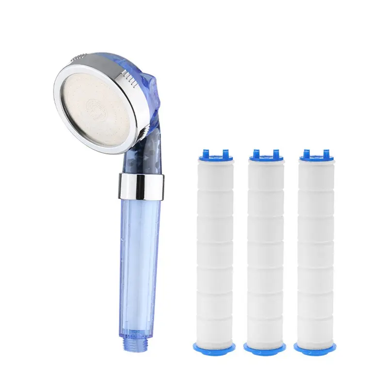 Bathroom PVC Cotton Filter Shower Head Three Gears With 3pcs Filter /1PC Filter 0