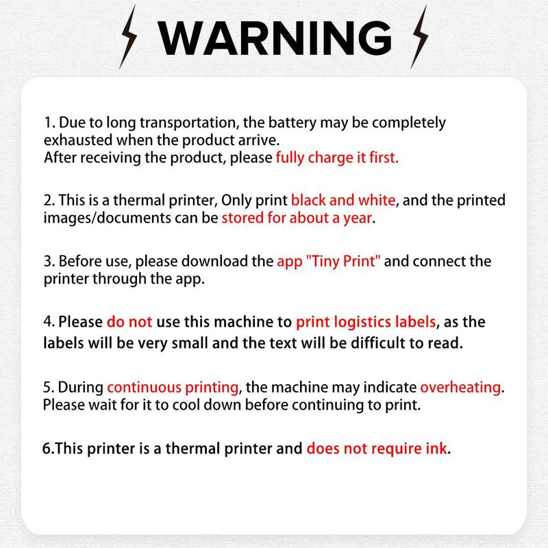 Portable Mini Printer, 1 Box Portable Wireless Photo Printer with Print Paper & Photo Sticker & Photo Corner Sticker, Bluetooth-compatible Label Printer for iOS & Android 2