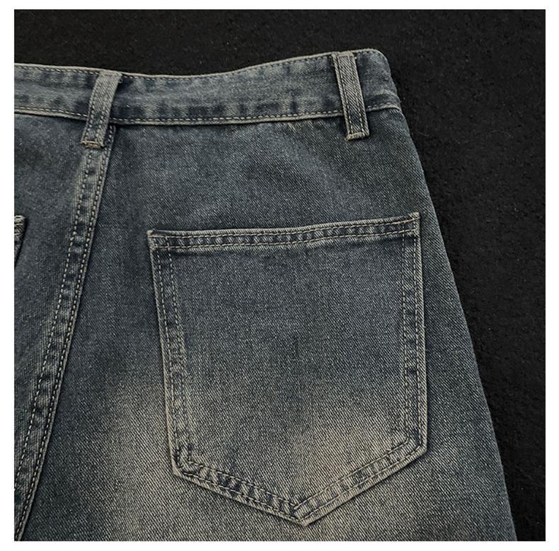 Product Introduction of Quần Dài Denim, Huimo, Phong Cách Mỹ, Đường May Bên Hông Làm Cũ, Khâu Sọc, Kiểu Cleanfit, Dáng Rộng Mùa Thu, Quần Ống Rộng, Dành Cho Nam 20