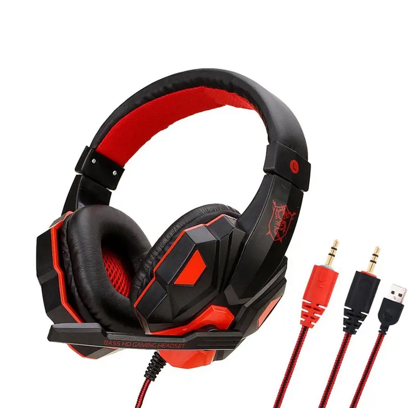 Headset Gaming LED + Microphone / Headphone Gamers For Computer , Laptop dan Handphone / Headphone SY830 / Headset Game Earphones Headphones Earphone  Bass 6