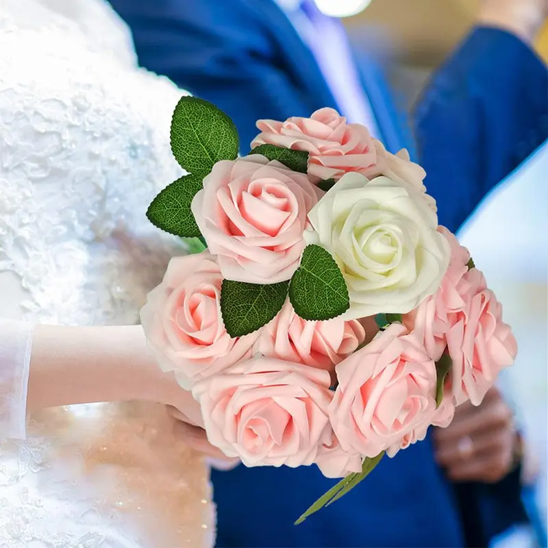 Artificial Rose Flower, 25pcs/set Faux Rose Flower with Stem, Fake Rose Flower for Wedding Bridal Bouquet, Home Decor, Party Decoration 2
