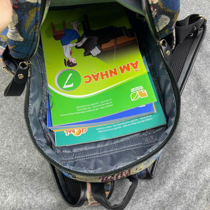 Balo Dạ gấu xanh thời trang nam nữ, bảo hành 3 tháng Da Nhung Đeo Vai Backpack cặp  nam 8
