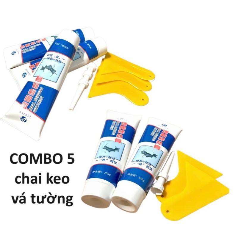  COMBO 5 Tuýp Keo Vá Tường Chống Thấm LKB 250gr - Trám Trét Vết Nứt Khe Hở An Toàn & Dễ Sử Dụng 
