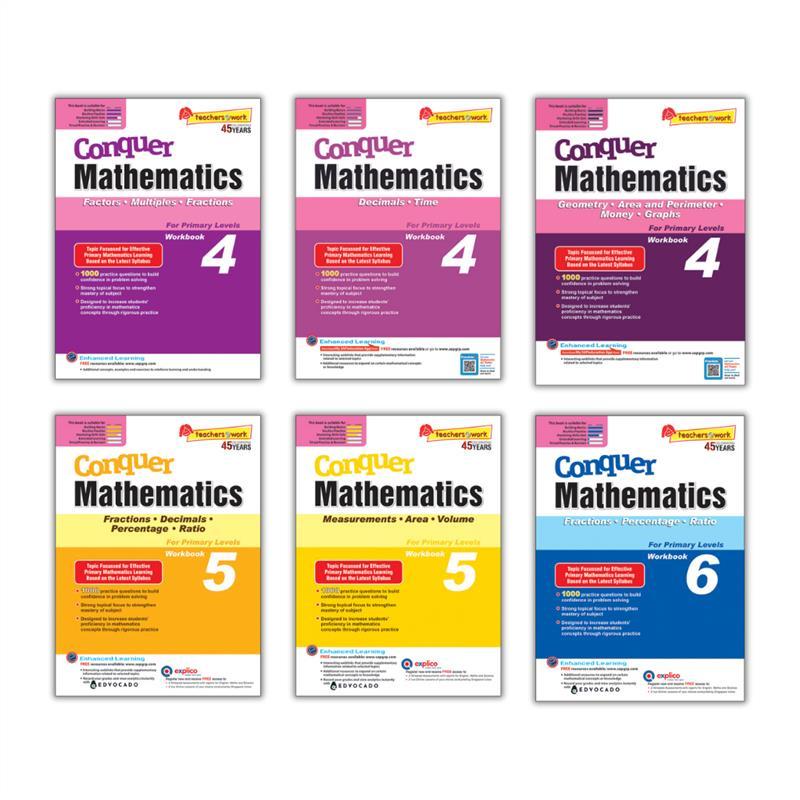 Product Introduction of Original Product Conquer Mathematics Series For Upper Primary Levels 46 | Skillbased | Primary Maths School Assessment Books  SAP 0
