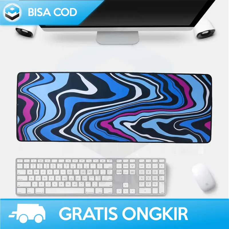 GAMING ALAS MOUSE PAD XL DESK MATE ABSTRAK 800X300 LEMBUT ANTI SELIP 0