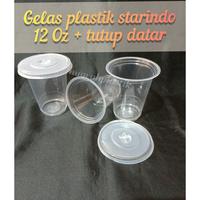 Gambar Gelas plastik Starindo 12 oz dan tutup (datar/cembung) - cembung dari Anugrah Plastik_NEW Kota Surabaya 1 Tokopedia