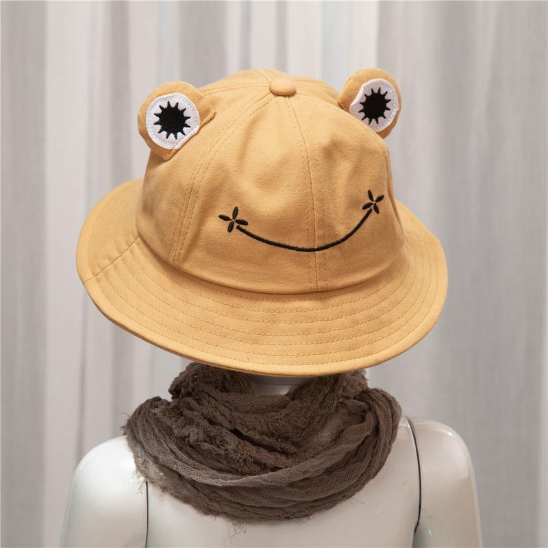 Product Introduction of Sunscreen Frog Hat Versatile Frog Design Breathable Fashion Bucket Hat Fashionable Lightweight Bucket Hat for Summer Accessory Autumn Fashion Beach 8
