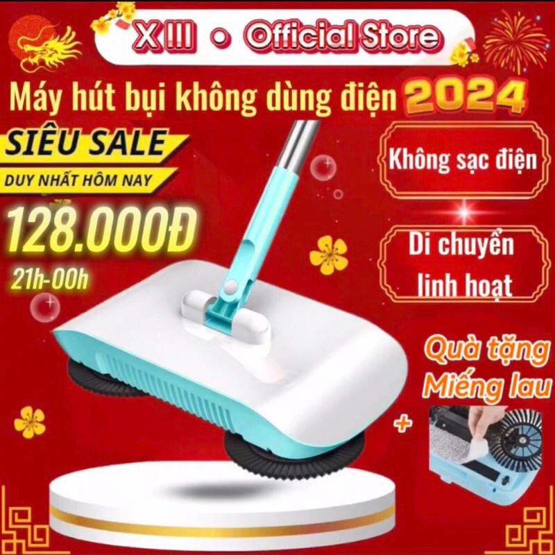 Chổi quét nhà hút bụi tự động xoay 360 độ hiện đại, cây lau nhà hút bụi đa năng cao cấp không cần sạc điện Máy Hút Bụi Làm Sạch