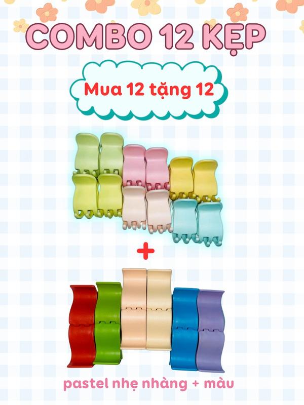 [Ưu đãi MUA 12 TẶNG 12] Kẹp tóc càng cua 5 răng dẻo kiểu dáng bầu, phong cách Hàn Quốc, phụ kiện hottrend dành cho nữ xinh đẹp - Tiệm kẹp Nhà Gạo 3