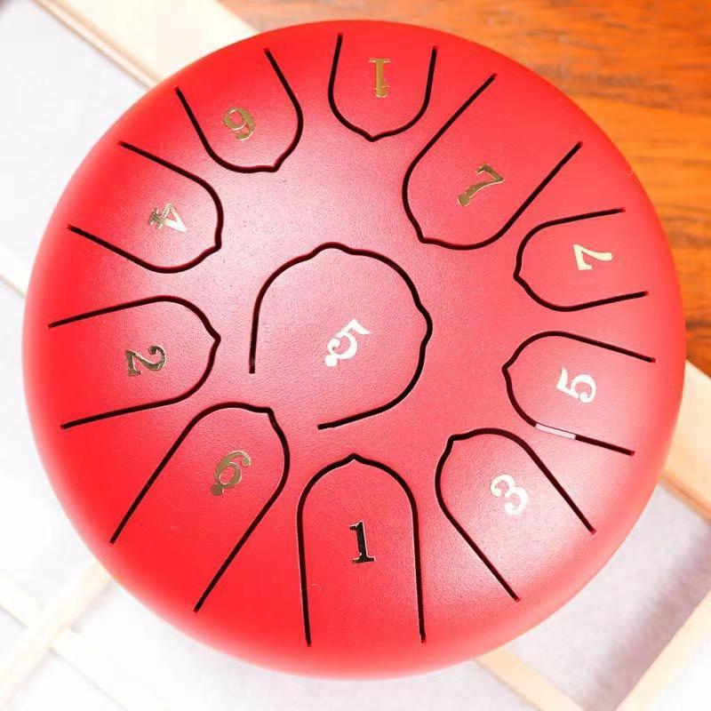 6 Inch 11 Note Steel Tongue Drum, 1 Count Handheld Ethereal Drum, Musical Instrument for Meditation & Yoga & Camping 0