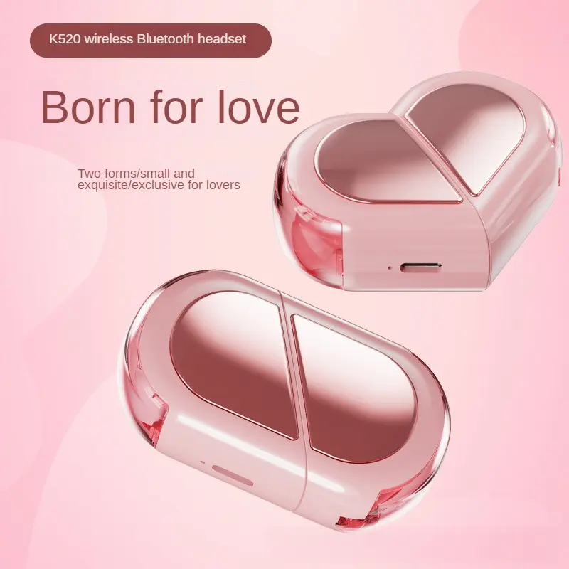 Popular New Bt5.3 Rotatable K520 Love Couple Bluetooth Headset Cute Compact Stereo Low Power Consumption