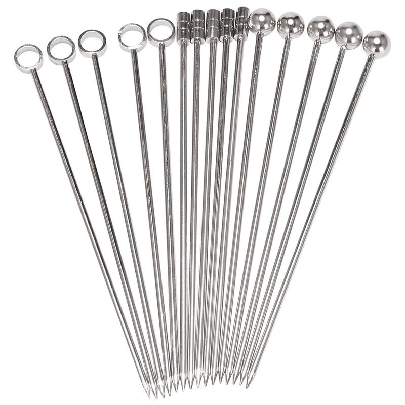 10 stuks RVS Cocktail Picks, Herbruikbare Fruit Sticks RVS Martini Spiesjes Olijf Drink Picks Set voor Vakantie Feestevenementen